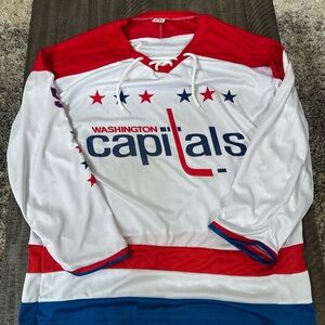 Washington Capitals White Red Blue 50th Anniversary Hockey Jersey